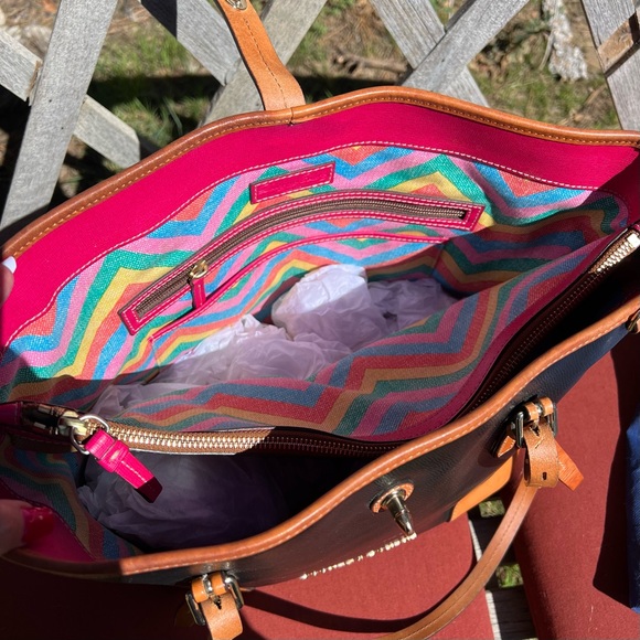 Dooney & Burke Saffiano Leather Dover Tote & Matching Wallet - Picture 6 of 11